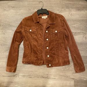 corduroy brown button up jacket